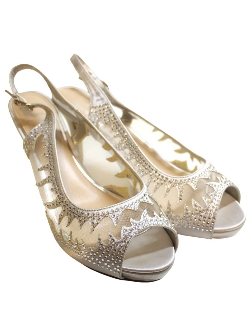 Lady Couture Spicy Silver 3" Heel Fancy Dress Sandals Size 10 EUR 40